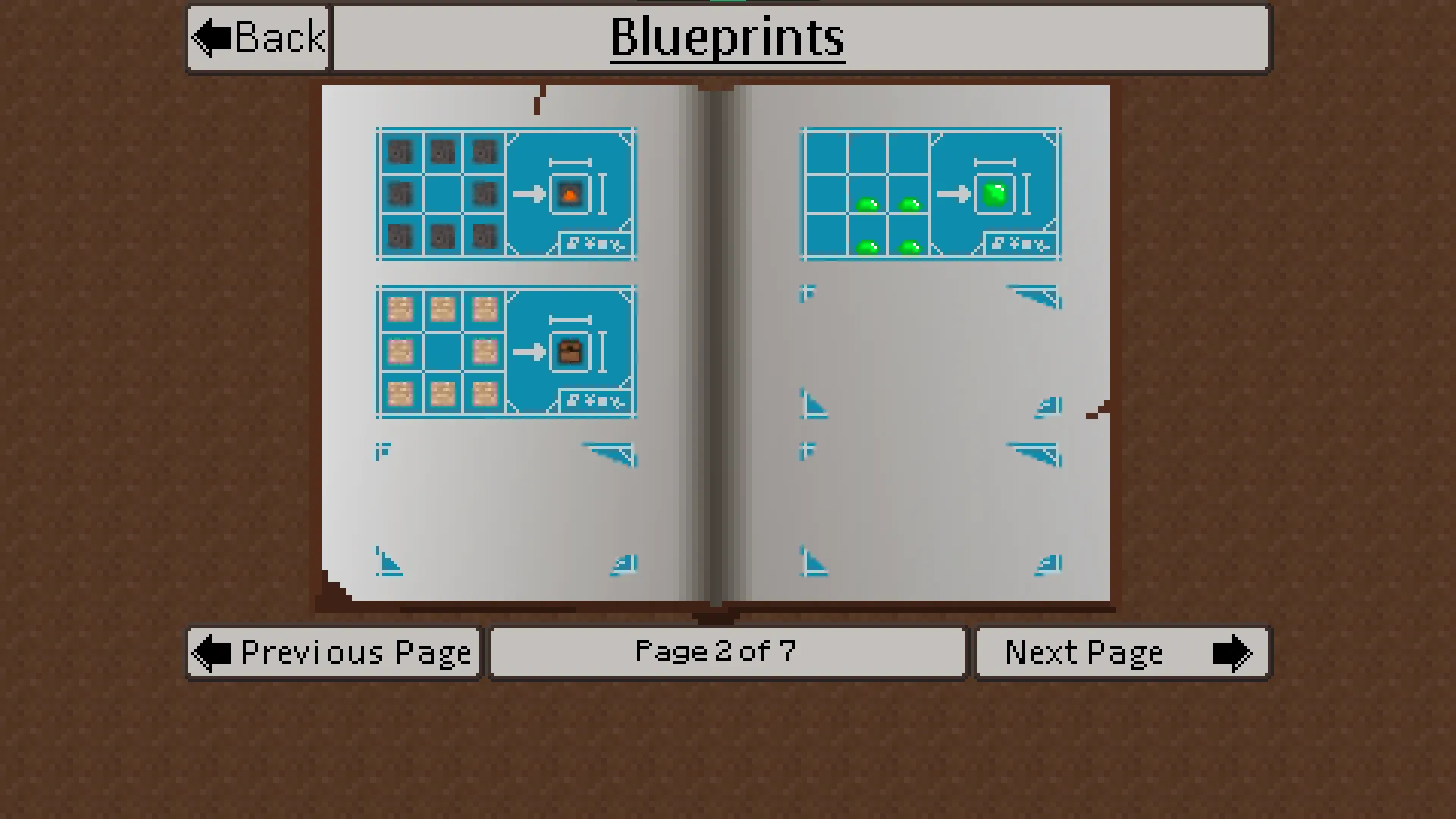 Blueprints screen