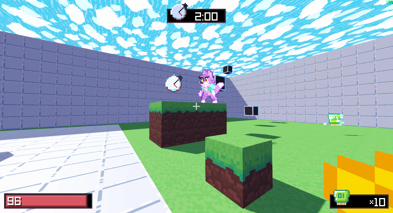 Screenshot of a player in a grass area